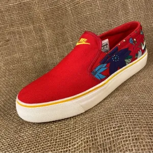Nike Red Floral Slip-On Sneakers