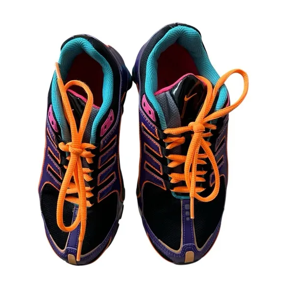 Nike Shox Navina 356918 038 Womens size 6.5 Black Turquoise Purple Sneakers Shoe