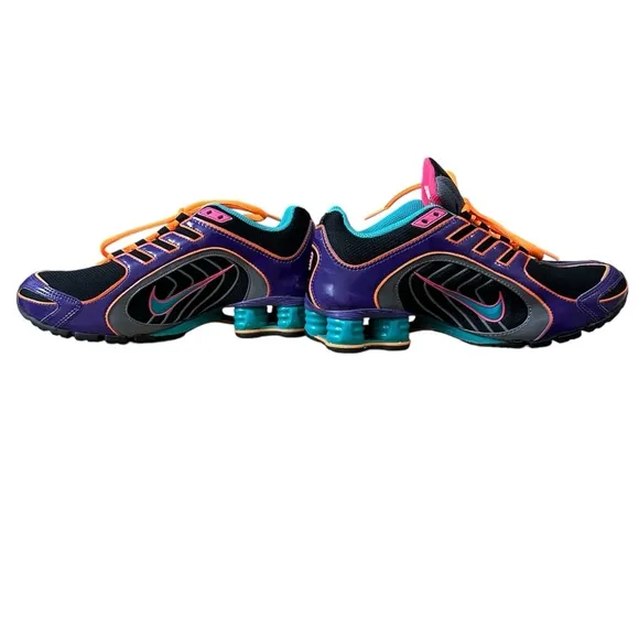 Nike Shox Navina 356918 038 Womens size 6.5 Black Turquoise Purple Sneakers Shoe
