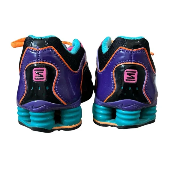 Nike Shox Navina 356918 038 Womens size 6.5 Black Turquoise Purple Sneakers Shoe