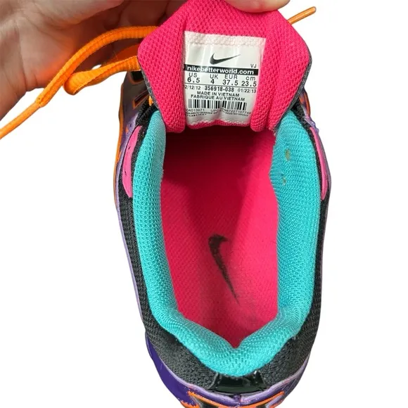 Nike Shox Navina 356918 038 Womens size 6.5 Black Turquoise Purple Sneakers Shoe