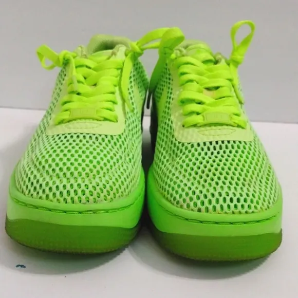 Nike Women's Air Force 1 Neon Ghost Green Mesh Low Top Sneakers US 7