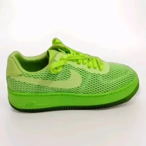 Nike Women's Air Force 1 Neon Ghost Green Mesh Low Top Sneakers US 7