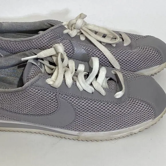 Nike Women's Gray Classic Cortez Premium Lace Up Mesh Sneakers Size 9.5