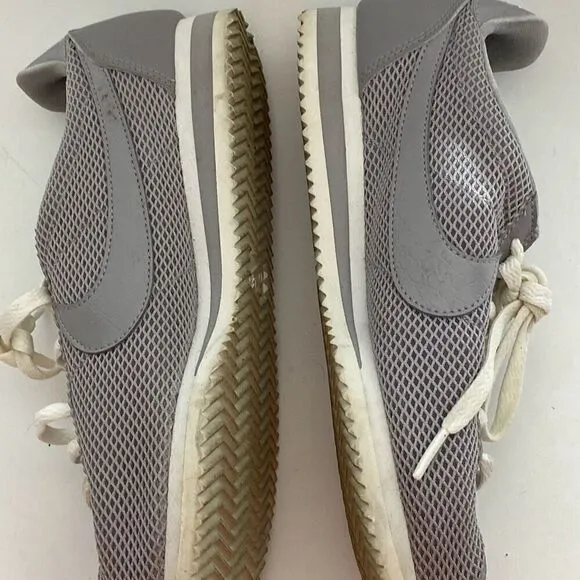 Nike Women's Gray Classic Cortez Premium Lace Up Mesh Sneakers Size 9.5