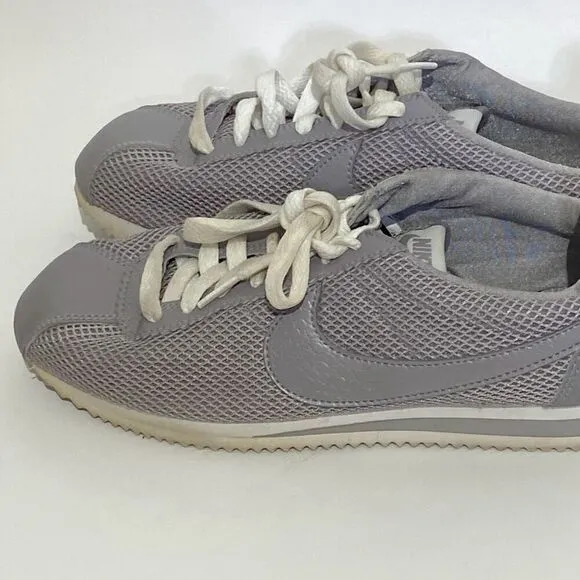 Nike Women's Gray Classic Cortez Premium Lace Up Mesh Sneakers Size 9.5