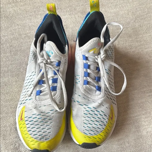 Nike Yellow and Blue Air Max 270 Sneakers