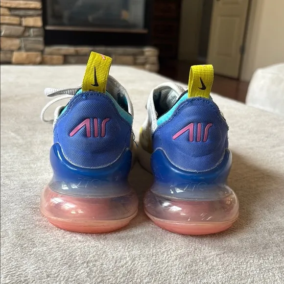 Nike Yellow and Blue Air Max 270 Sneakers