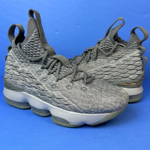 Nike Youth LeBron 15 XV City Edition Gray Mesh Sneakers 922811-005 Size 6.5Y