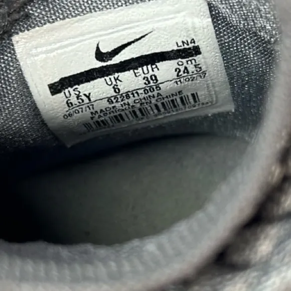 Nike Youth LeBron 15 XV City Edition Gray Mesh Sneakers 922811-005 Size 6.5Y