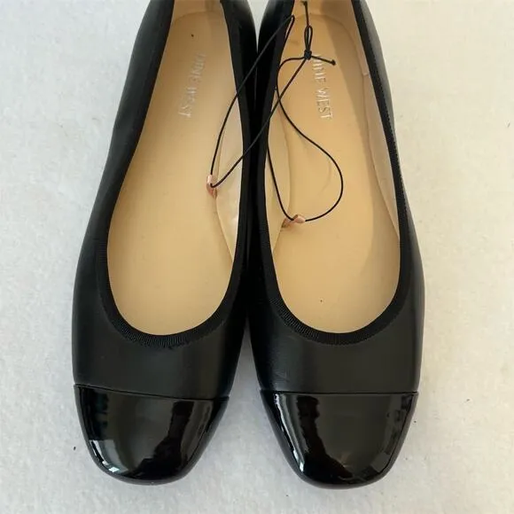 Nine West Ollin Black Dress Flats Sz 9 Ballet Comfortable Workwear Casual Shoes