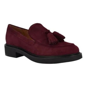 Nine West Women's Roker Slip On Round Toe Casual Loafers Burgundy Size 9 1/2