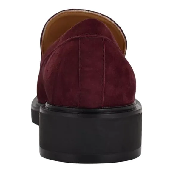 Nine West Women's Roker Slip On Round Toe Casual Loafers Burgundy Size 9 1/2