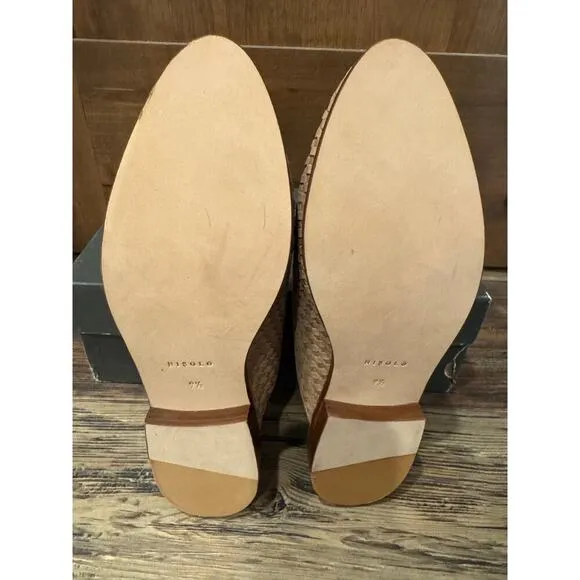 Nisolo Ama Woven Leather Mule slides 9.5 Almond
