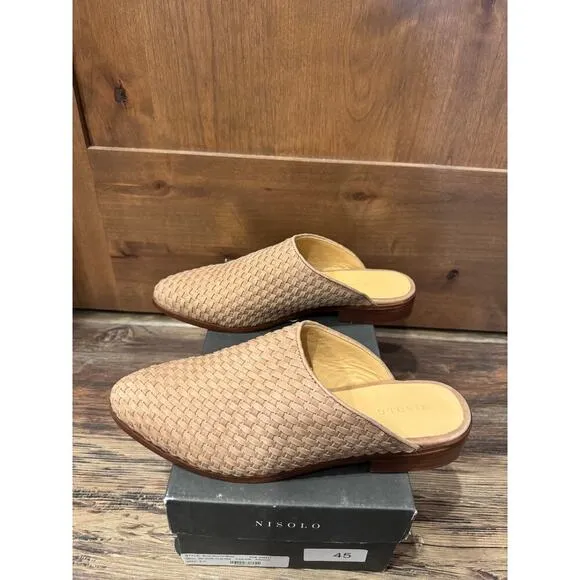 Nisolo Ama Woven Leather Mule slides 9.5 Almond