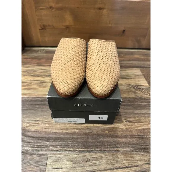Nisolo Ama Woven Leather Mule slides 9.5 Almond