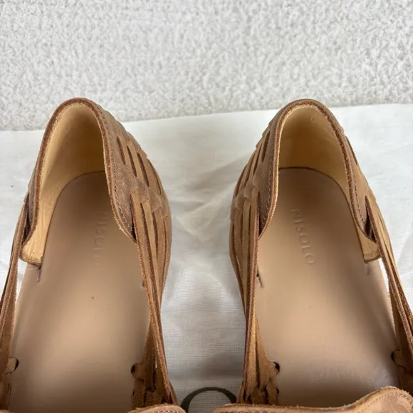 Nisolo Shoes Mens 9.5 Brown Huarache Leather Breathable Slip On Loafer Flats