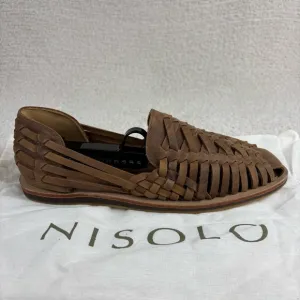 Nisolo Shoes Mens 9.5 Brown Huarache Leather Breathable Slip On Loafer Flats