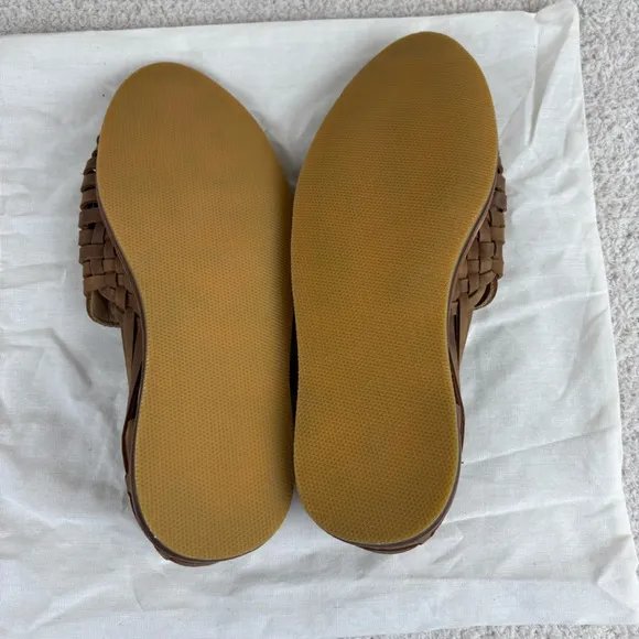 Nisolo Shoes Mens 9.5 Brown Huarache Leather Breathable Slip On Loafer Flats