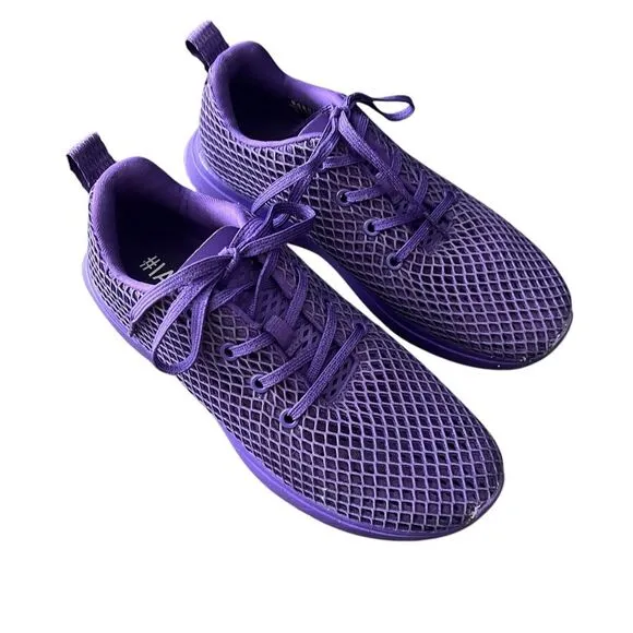 NOBULL Project Womens 8 Mens 6.5 Purple Mesh Runners Sneakers Reflective Running