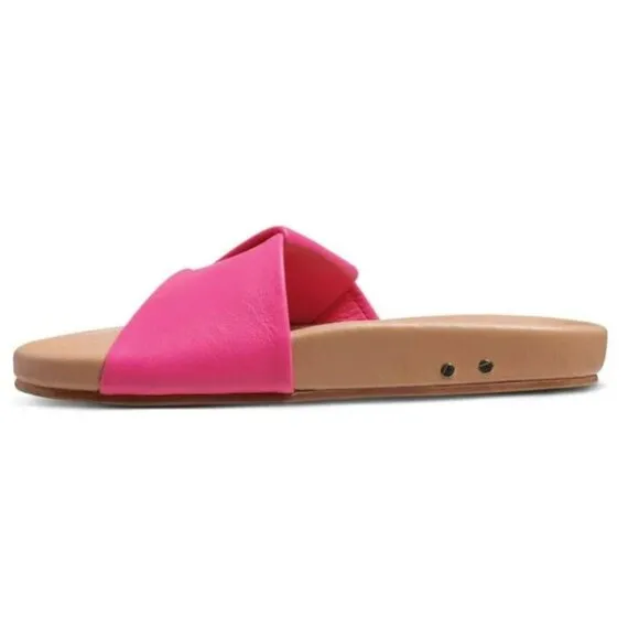 NWB Beek Tori Leather Slide Sandal Azelea Size 8