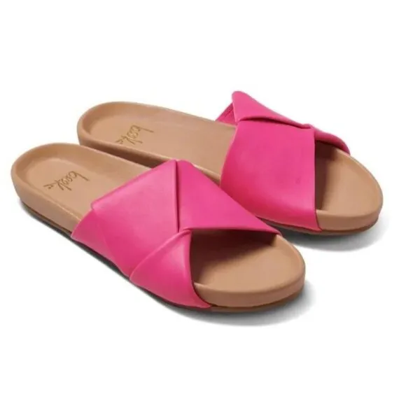 NWB Beek Tori Leather Slide Sandal Azelea Size 8