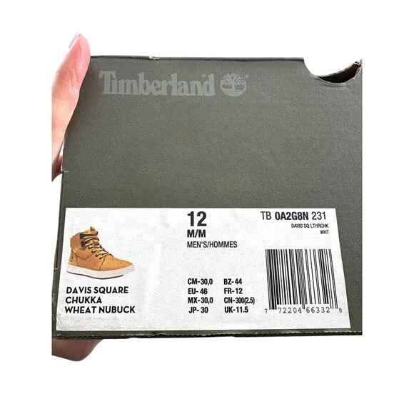 NWB Timberland ReBOTL Davis Square Waterproof Wheat Leather Chukka Boots Sz 12