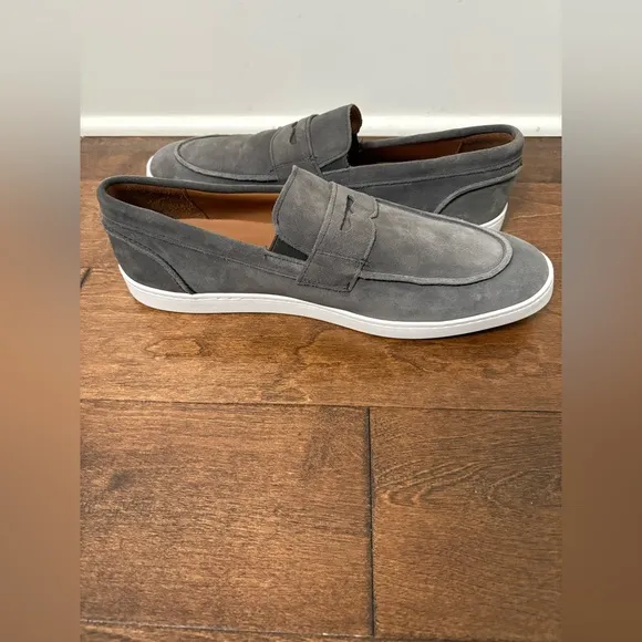NWOB Allen Edmonds Randolph Gray Slip On Dress Sneaker Men Penny Loafers 10.5