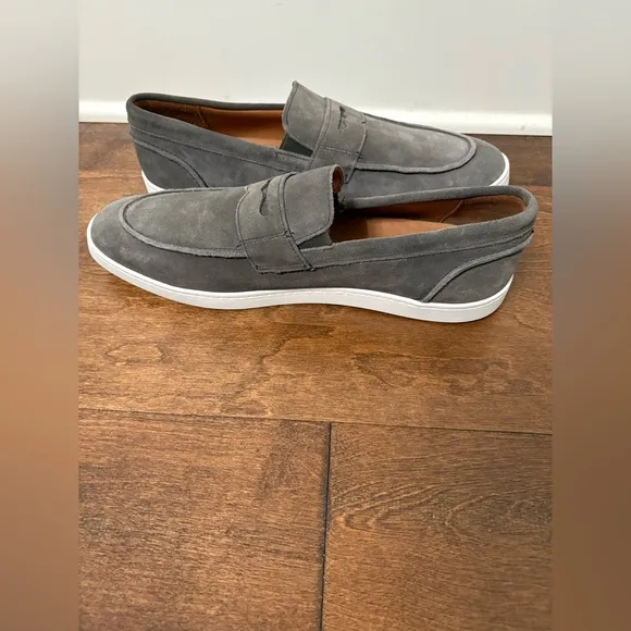NWOB Allen Edmonds Randolph Gray Slip On Dress Sneaker Men Penny Loafers 10.5