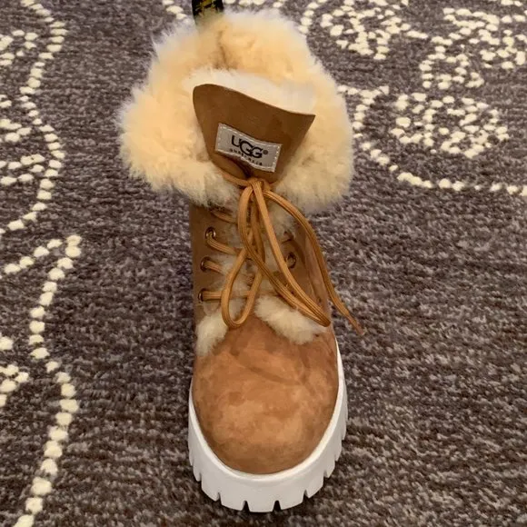 NWOB RARE Ugg x Dr. Marten Fur Lined Lace Up Boots, Size 38