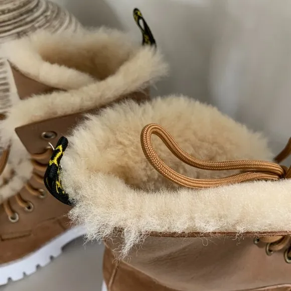 NWOB RARE Ugg x Dr. Marten Fur Lined Lace Up Boots, Size 38