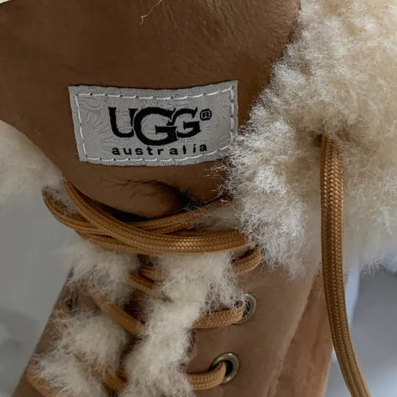 NWOB RARE Ugg x Dr. Marten Fur Lined Lace Up Boots, Size 38