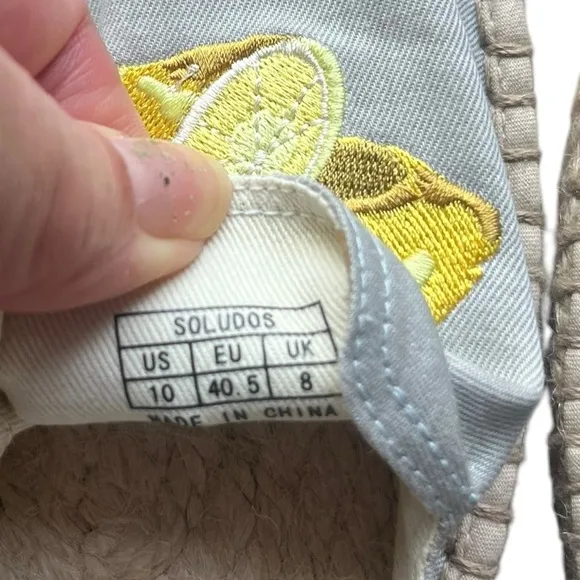 NWOB Soludos Woven Platform Slip-On Espadrilles Lemon size 10