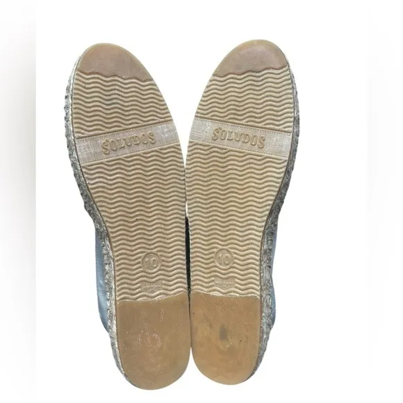 NWOB Soludos Woven Platform Slip-On Espadrilles Lemon size 10