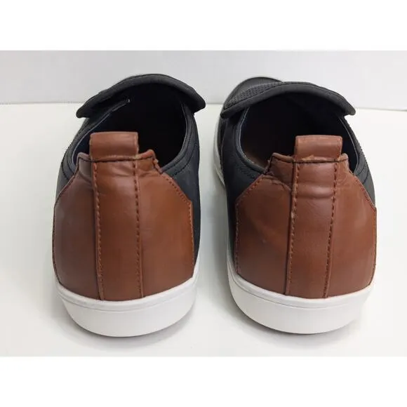NWOB Steve Madden Felixx Faux Suede Slip on Low Top Sneakers Men's Black Sz 10
