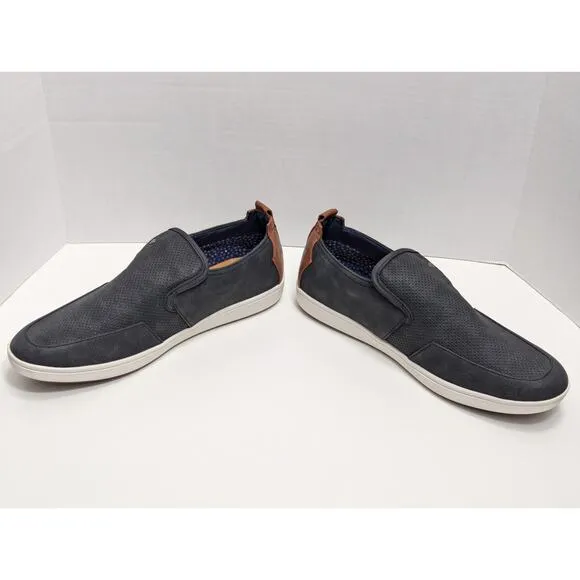 NWOB Steve Madden Felixx Faux Suede Slip on Low Top Sneakers Men's Black Sz 10