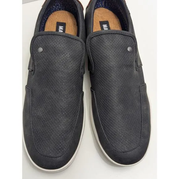 NWOB Steve Madden Felixx Faux Suede Slip on Low Top Sneakers Men's Black Sz 10