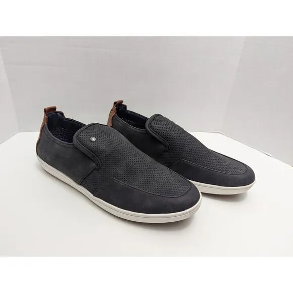 NWOB Steve Madden Felixx Faux Suede Slip on Low Top Sneakers Men's Black Sz 10