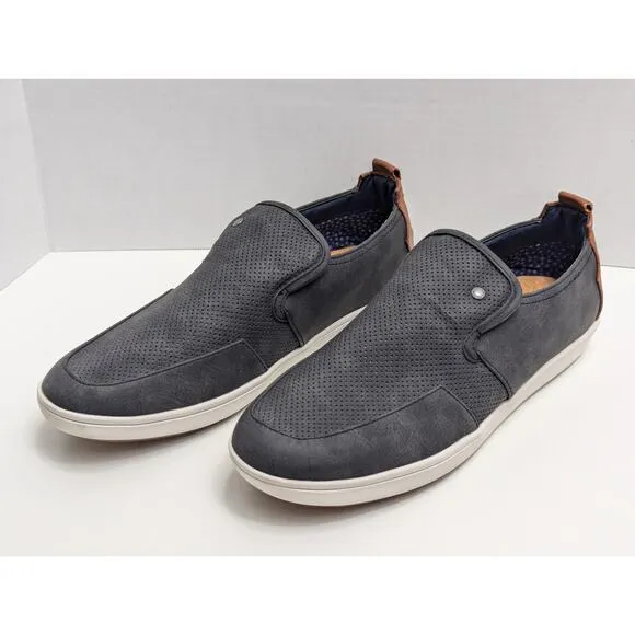NWOB Steve Madden Felixx Faux Suede Slip on Low Top Sneakers Men's Black Sz 10