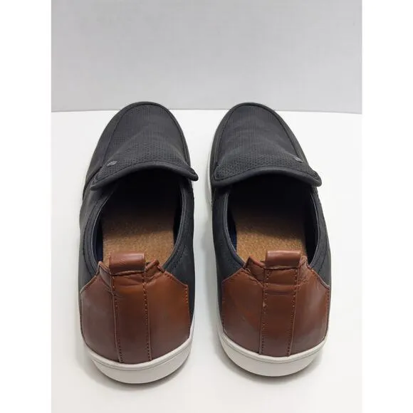 NWOB Steve Madden Felixx Faux Suede Slip on Low Top Sneakers Men's Black Sz 10