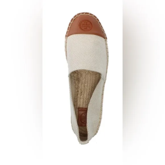 NWOB Tory Burch Color Block Natural Woven Espadrille shoes Size 11