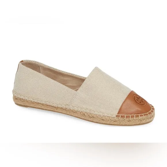 NWOB Tory Burch Color Block Natural Woven Espadrille shoes Size 11