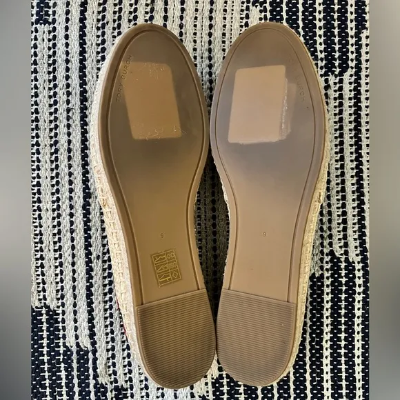 NWOB Tory Burch Flat Raffia Embroidered Espadrilles Fruit Basket