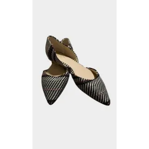 NWOT Anthropologie Womens Woven Striped Pointed Flats SlipOn Shoes Size 8.5