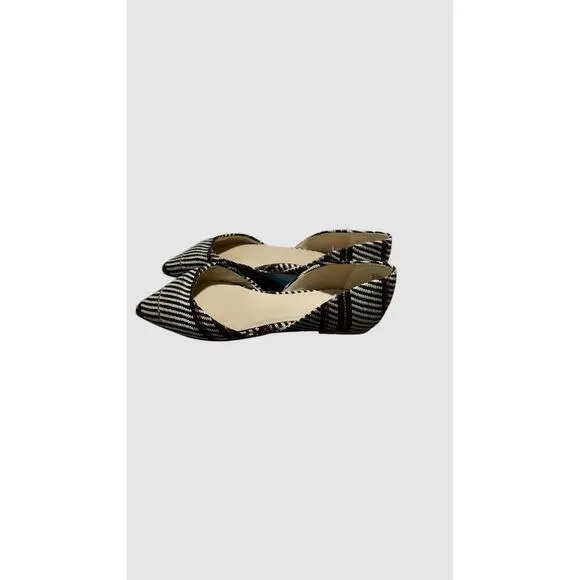 NWOT Anthropologie Womens Woven Striped Pointed Flats SlipOn Shoes Size 8.5