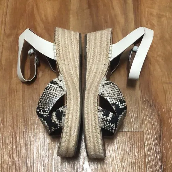NWOT Franco Sarto Snakeskin Print Wedge Espadrilles Size 10 M