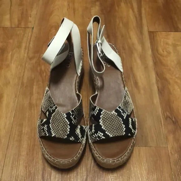 NWOT Franco Sarto Snakeskin Print Wedge Espadrilles Size 10 M