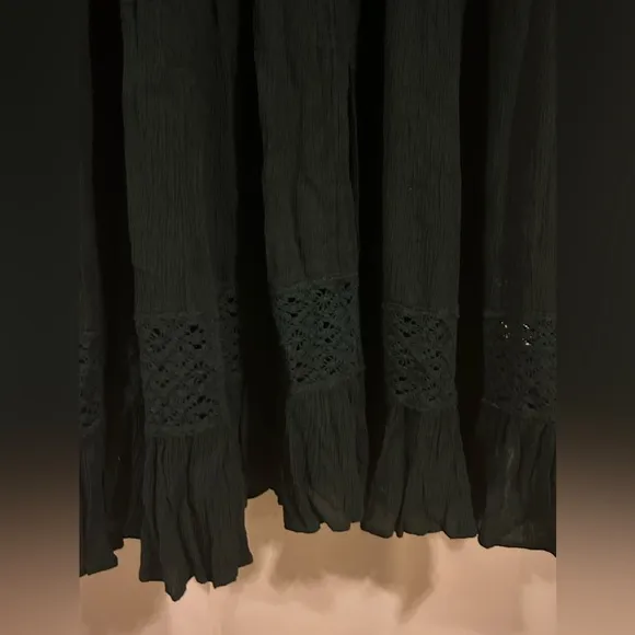 NWOT Free People Dream On Embroidered Lace Oversized Maxi Dress In Black Size XS