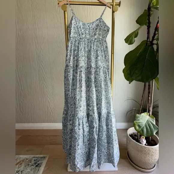 NWOT HYACINTH HOUSE Blue and White Floral Tiered Teresa Maxi Dress | Tuckernuck