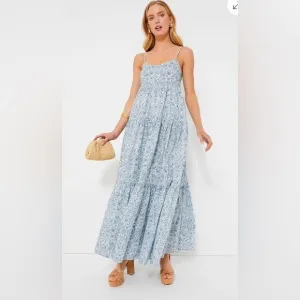 NWOT HYACINTH HOUSE Blue and White Floral Tiered Teresa Maxi Dress | Tuckernuck